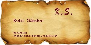 Kohl Sándor névjegykártya