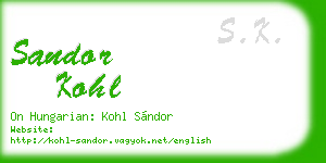 sandor kohl business card