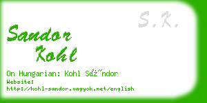 sandor kohl business card